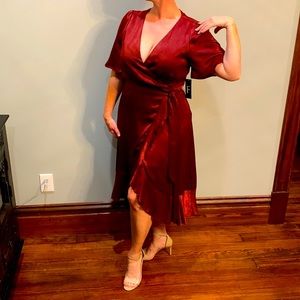 Classic, satin, wrap dress!